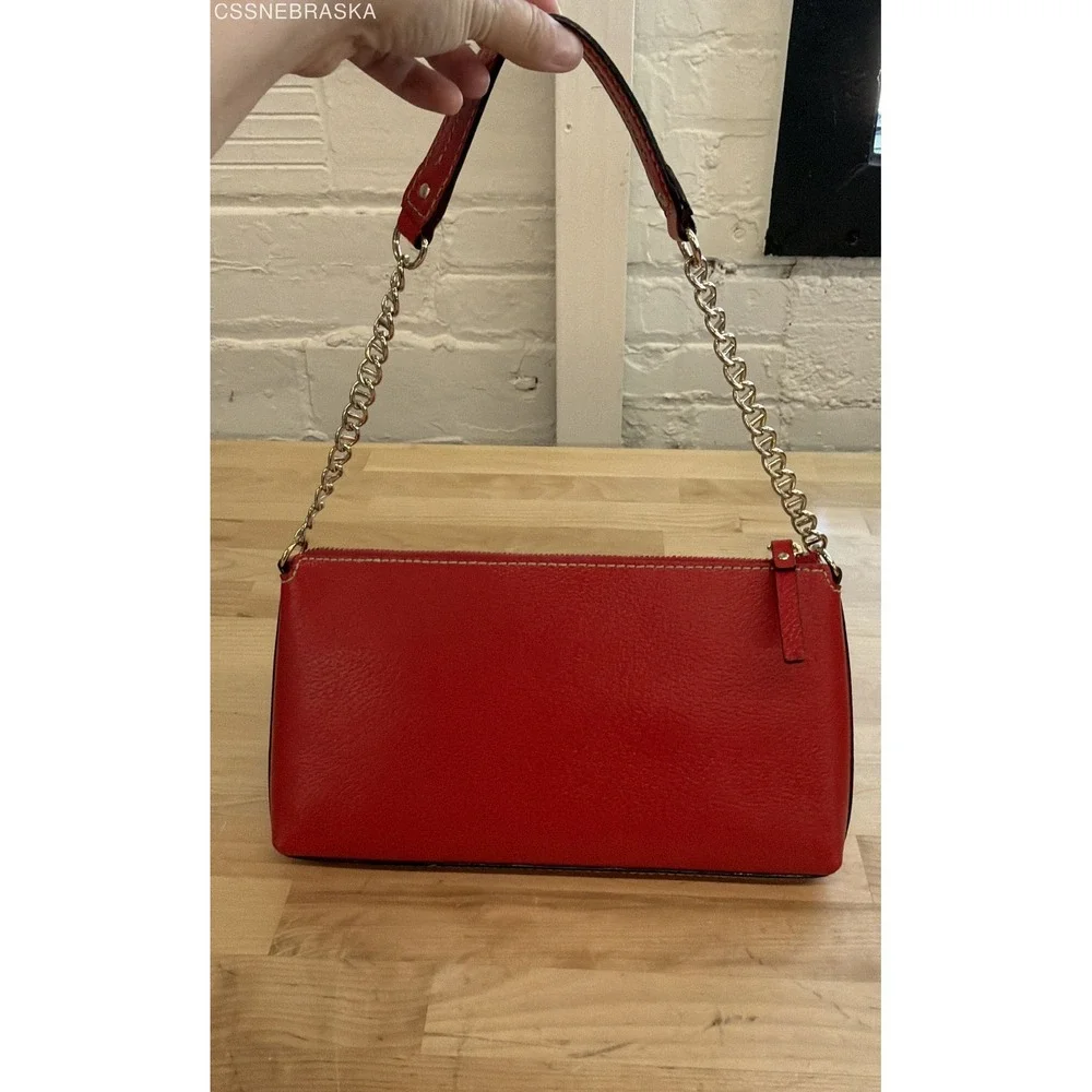 Kate Spade Red Wellesley Byrd Shoulder Bag Compact Wallet Set Pebbled Leather